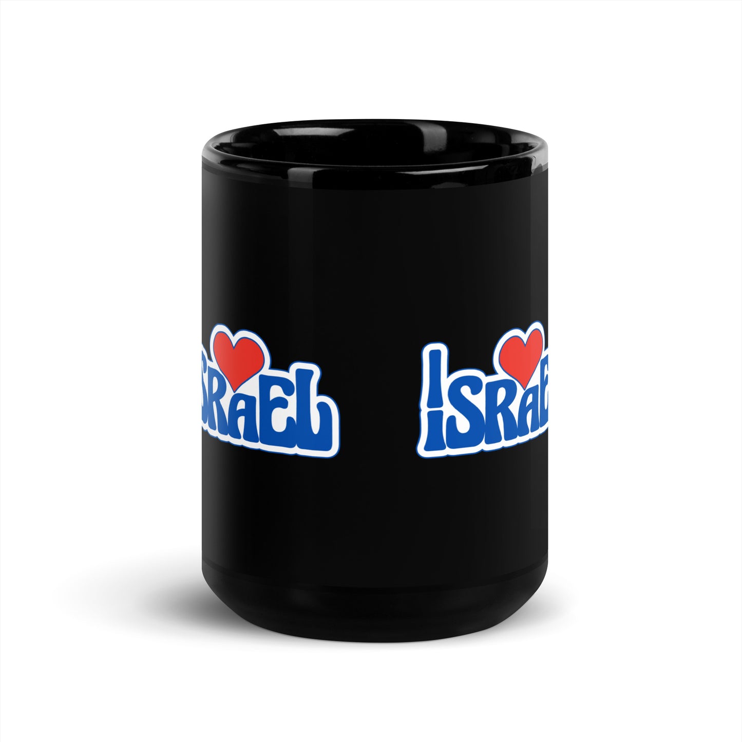 0-A-00 Israel heart Black Glossy Mug