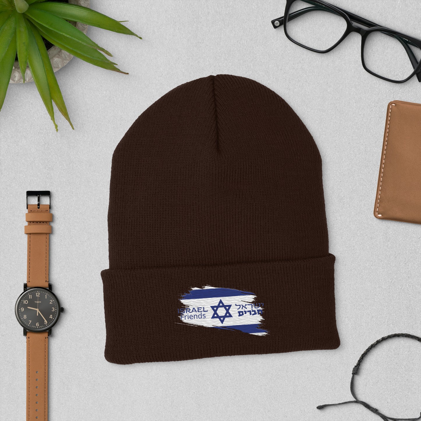 01-00 Israel friend Cuffed Beanie