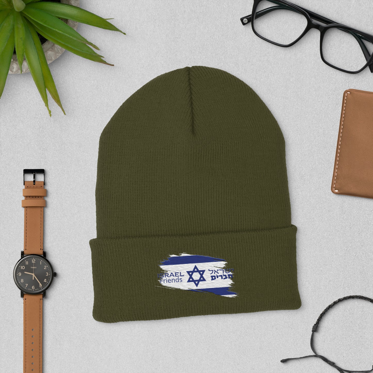 01-00 Israel friend Cuffed Beanie