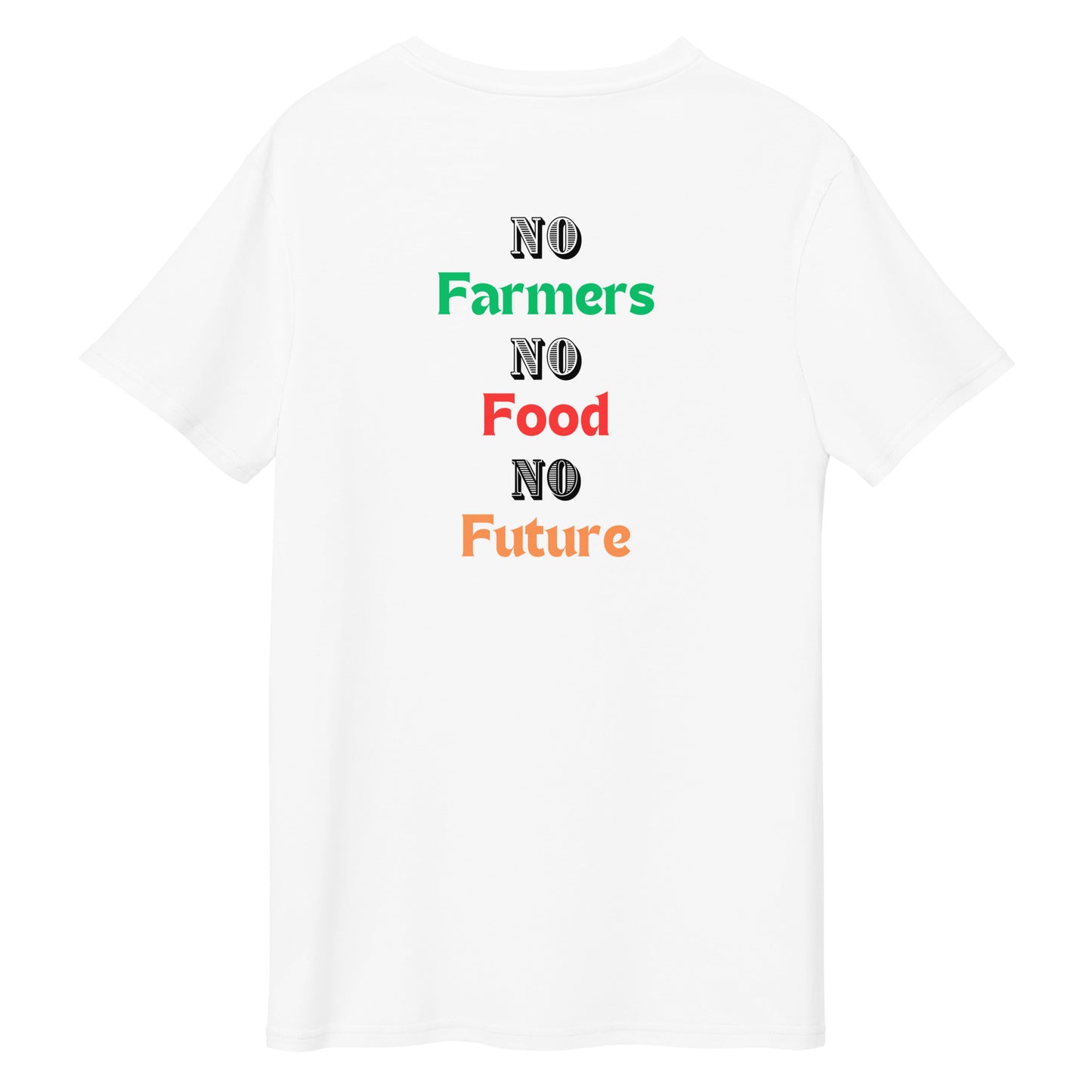 0-A-00 No Farmers NO Food No Future  premium cotton t-shirt