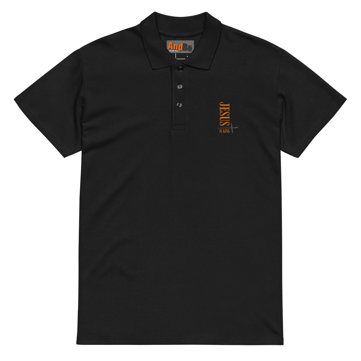 08-00 Jesus is King  Premium pique polo shirt