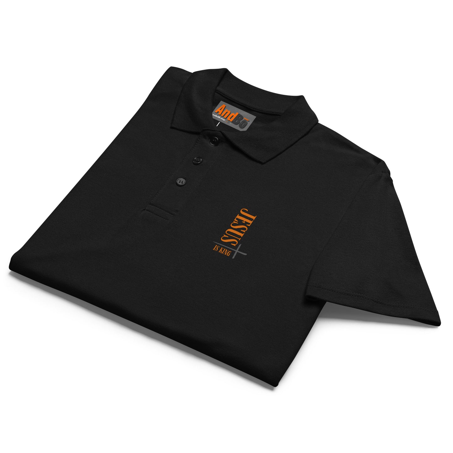 08-00 Jesus is King  Premium pique polo shirt