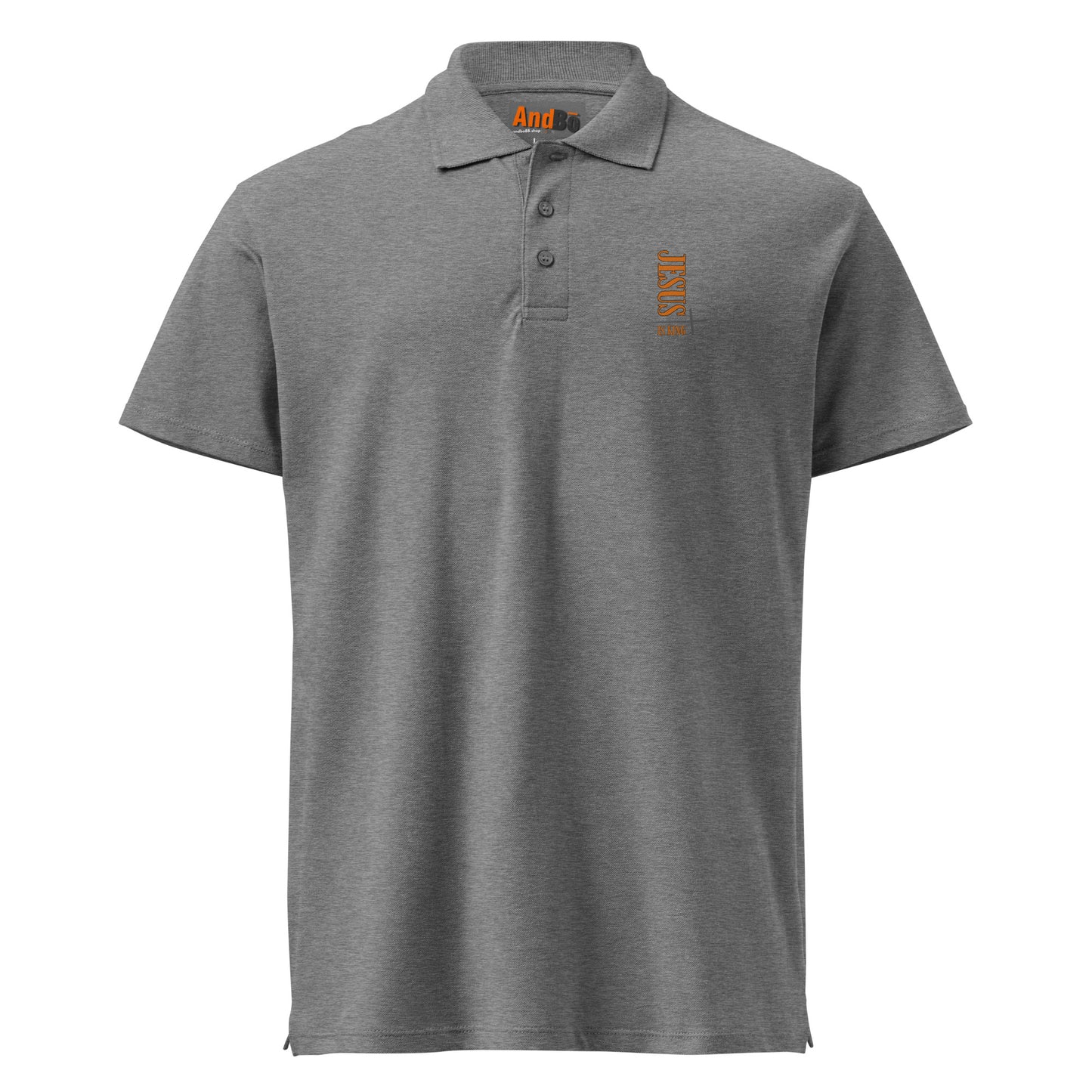 08-00 Jesus is King  Premium pique polo shirt