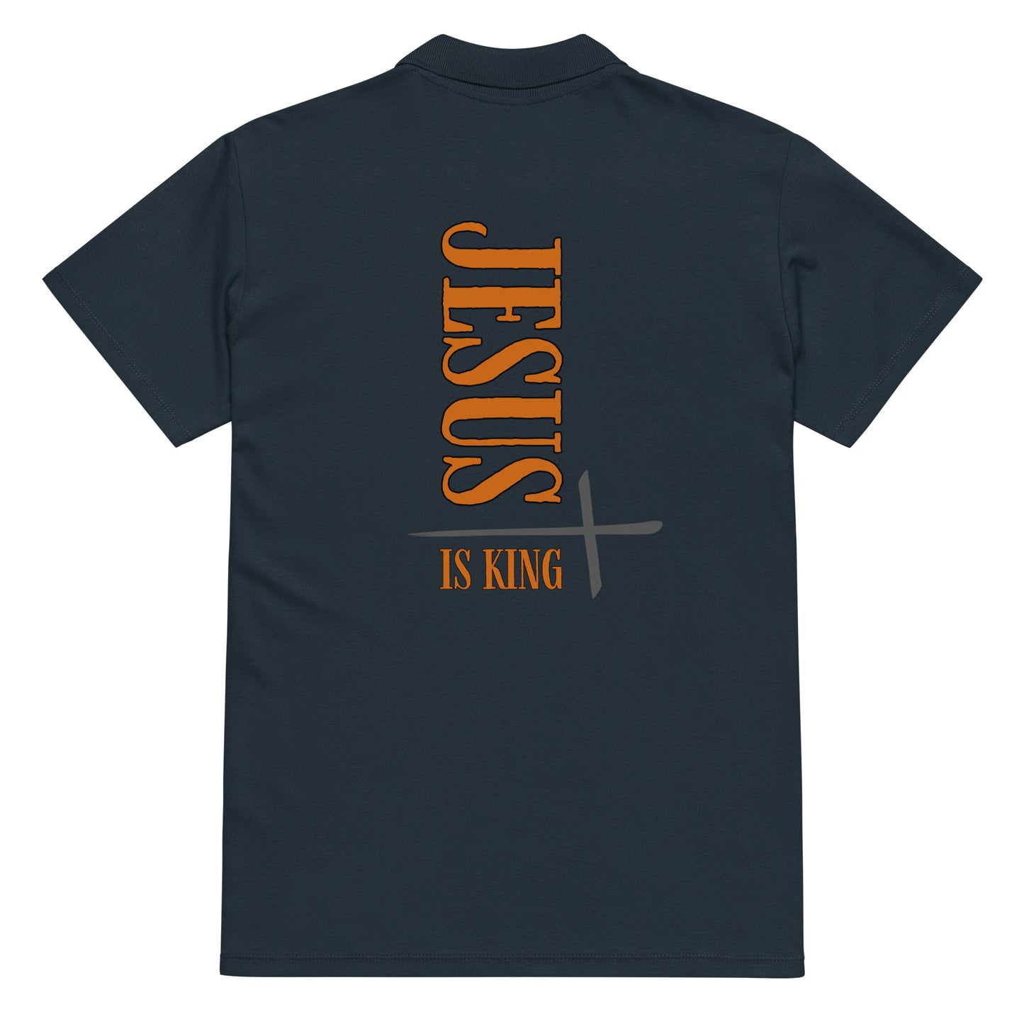 08-00 Jesus is King  Premium pique polo shirt