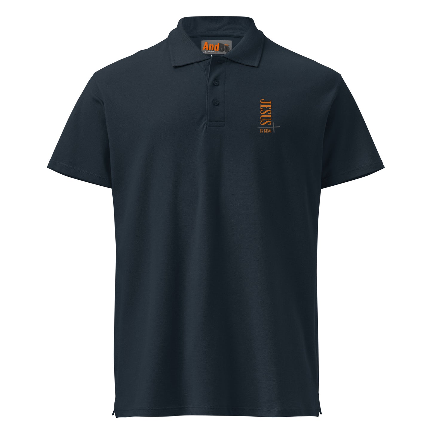 08-00 Jesus is King  Premium pique polo shirt