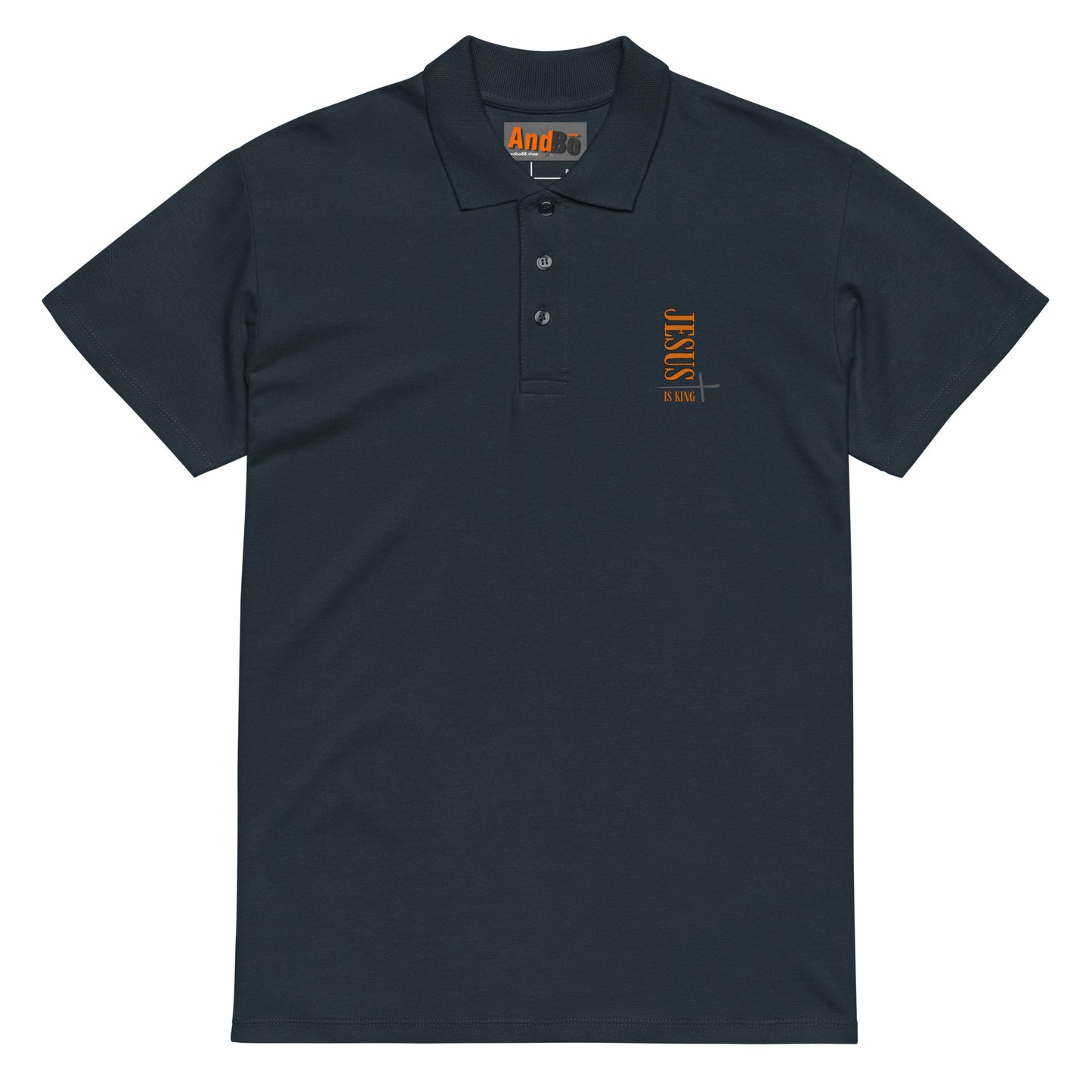 08-00 Jesus is King  Premium pique polo shirt