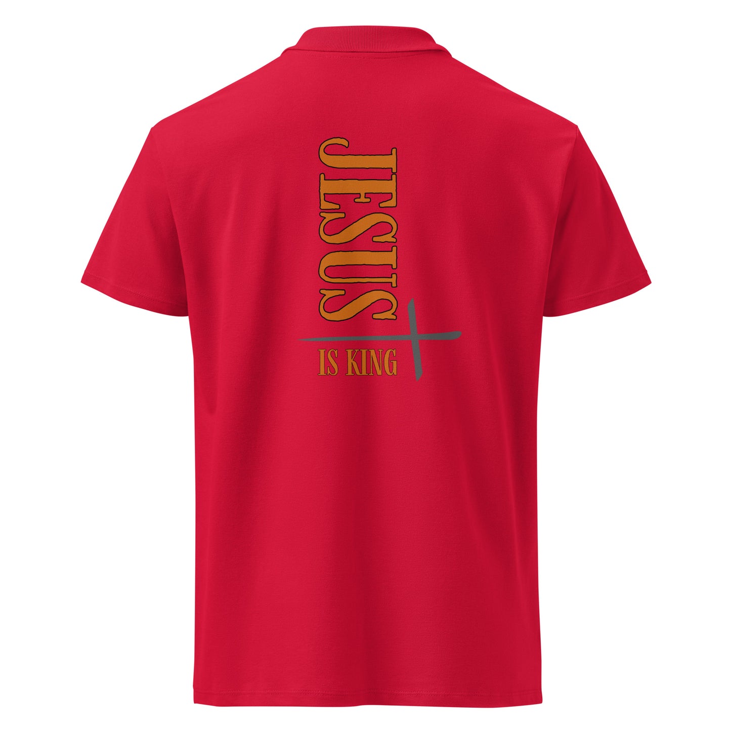 08-00 Jesus is King  Premium pique polo shirt