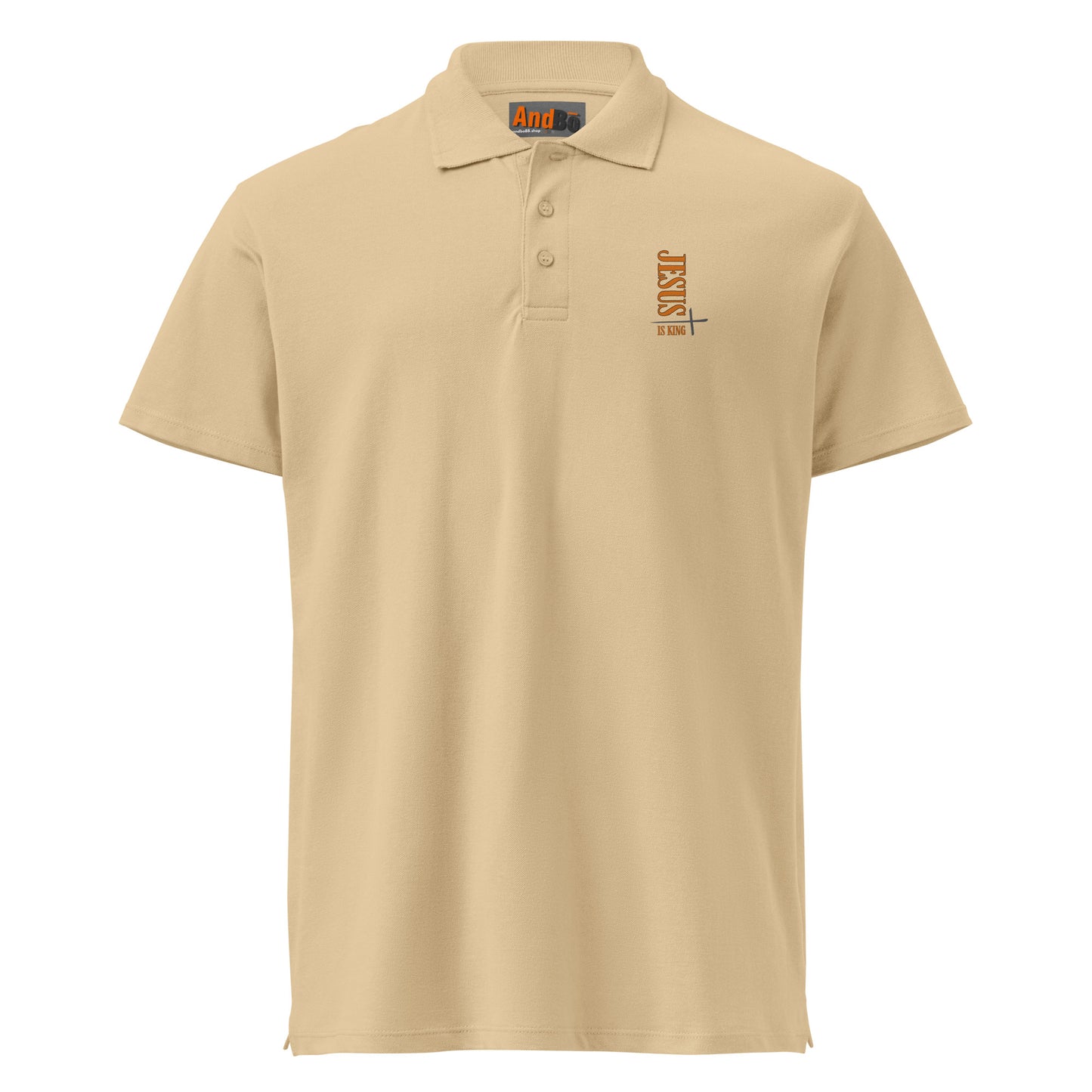 08-00 Jesus is King  Premium pique polo shirt