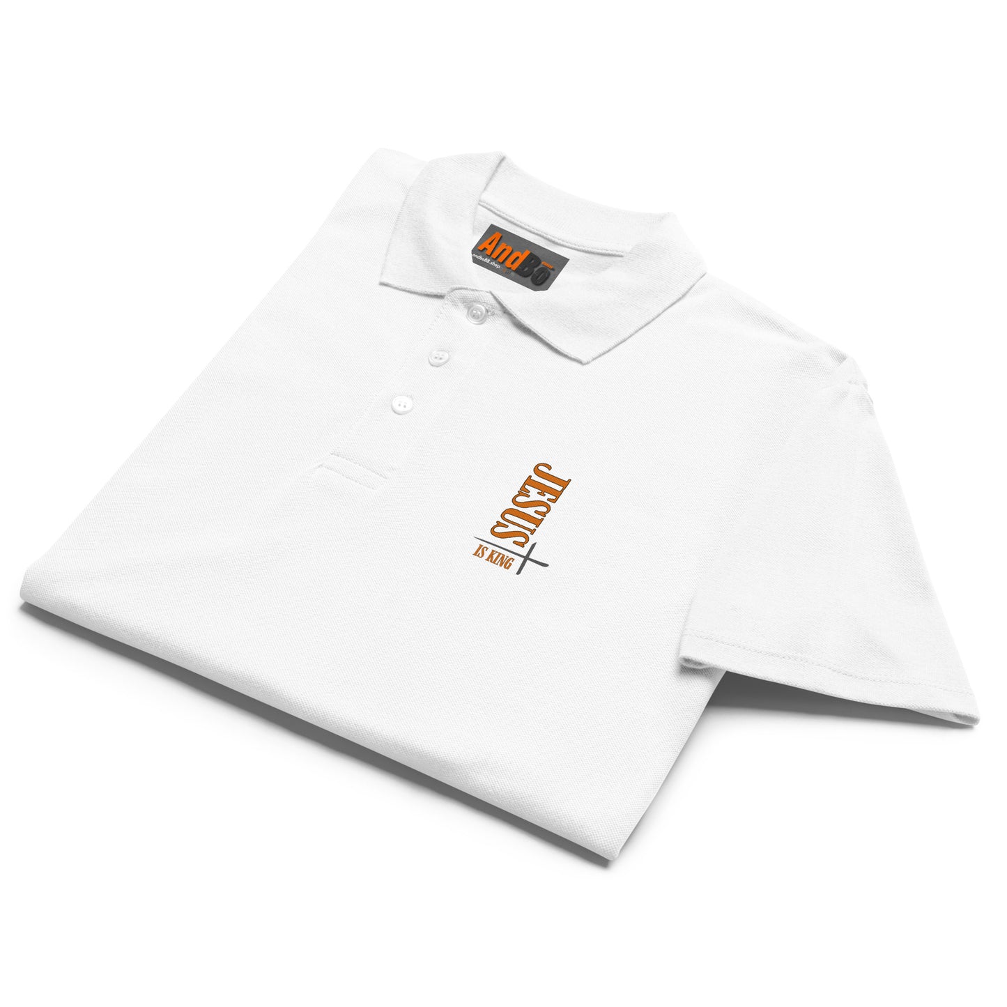 08-00 Jesus is King  Premium pique polo shirt