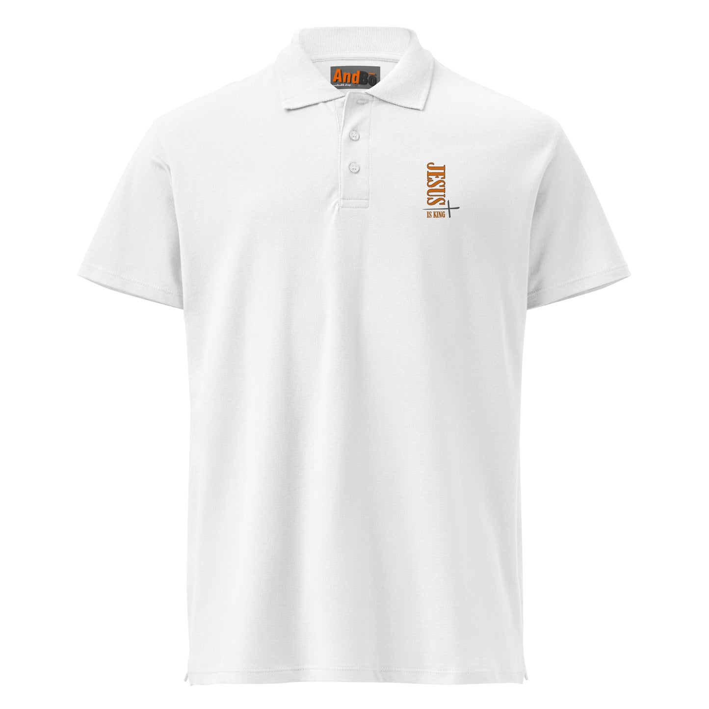 08-00 Jesus is King  Premium pique polo shirt