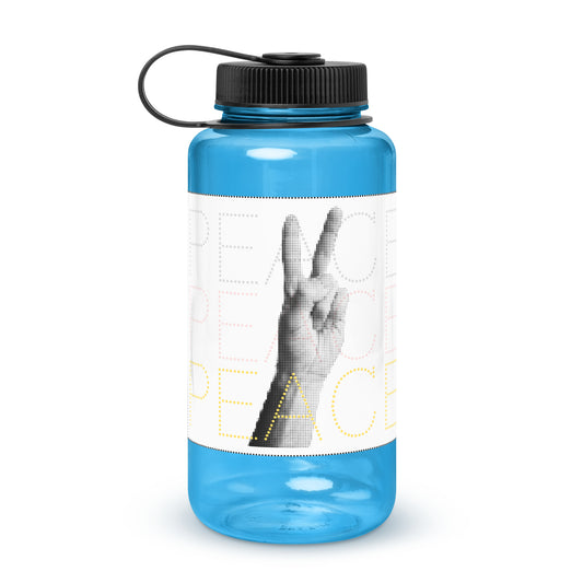 #00 Peace pattern 1 Wide mouth plastic water bottle